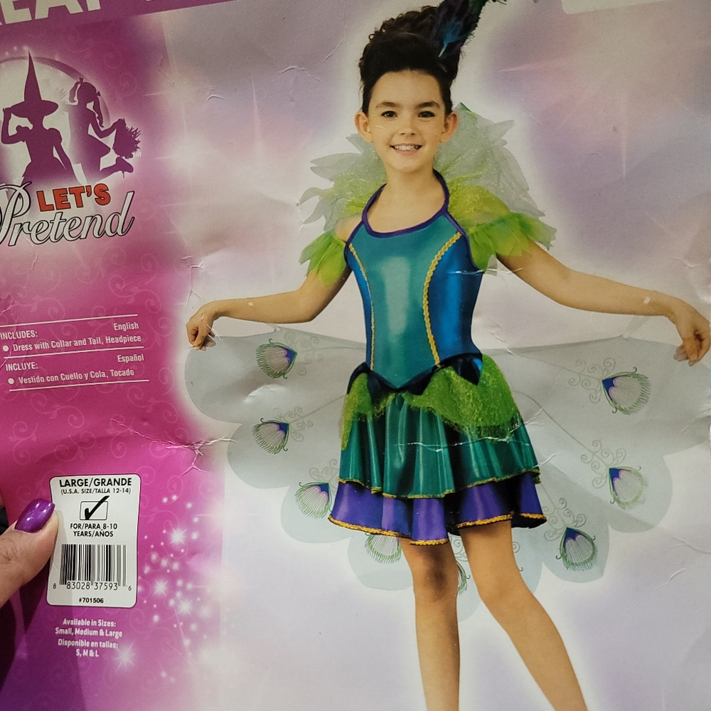Peacock Girls Halloween Costume Size S 4-6